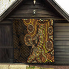 Orange Indigenous Dragonfly Australia Quilt Aboriginal Art - Aussie Hoodie