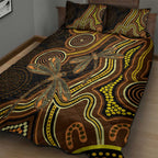 Orange Indigenous Dragonfly Australia Quilt Bed Set Aboriginal Art - Aussie Hoodie