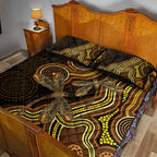 Orange Indigenous Dragonfly Australia Quilt Bed Set Aboriginal Art - Aussie Hoodie