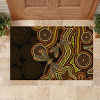 Orange Indigenous Dragonfly Australia Rubber Doormat Aboriginal Art - Aussie Hoodie
