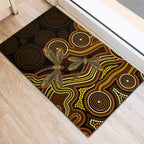 Orange Indigenous Dragonfly Australia Rubber Doormat Aboriginal Art - Aussie Hoodie
