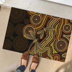Orange Indigenous Dragonfly Australia Rubber Doormat Aboriginal Art - Aussie Hoodie