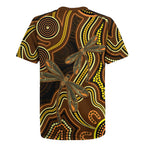 Orange Indigenous Dragonfly Australia Rugby Jersey Aboriginal Art - Aussie Hoodie
