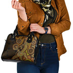 Orange Indigenous Dragonfly Australia Shoulder Handbag Aboriginal Art - Aussie Hoodie