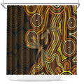 Orange Indigenous Dragonfly Australia Shower Curtain Aboriginal Art - Aussie Hoodie