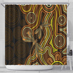 Orange Indigenous Dragonfly Australia Shower Curtain Aboriginal Art - Aussie Hoodie