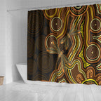 Orange Indigenous Dragonfly Australia Shower Curtain Aboriginal Art - Aussie Hoodie