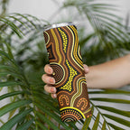 Orange Indigenous Dragonfly Australia Skinny Tumbler Aboriginal Art - Aussie Hoodie