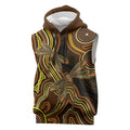 Orange Indigenous Dragonfly Australia Sleeveless Hoodie Aboriginal Art - Aussie Hoodie