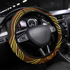 Orange Indigenous Dragonfly Australia Steering Wheel Cover Aboriginal Art - Aussie Hoodie