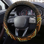 Orange Indigenous Dragonfly Australia Steering Wheel Cover Aboriginal Art - Aussie Hoodie