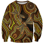 Orange Indigenous Dragonfly Australia Sweatshirt Aboriginal Art - Aussie Hoodie