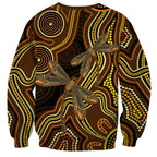 Orange Indigenous Dragonfly Australia Sweatshirt Aboriginal Art - Aussie Hoodie