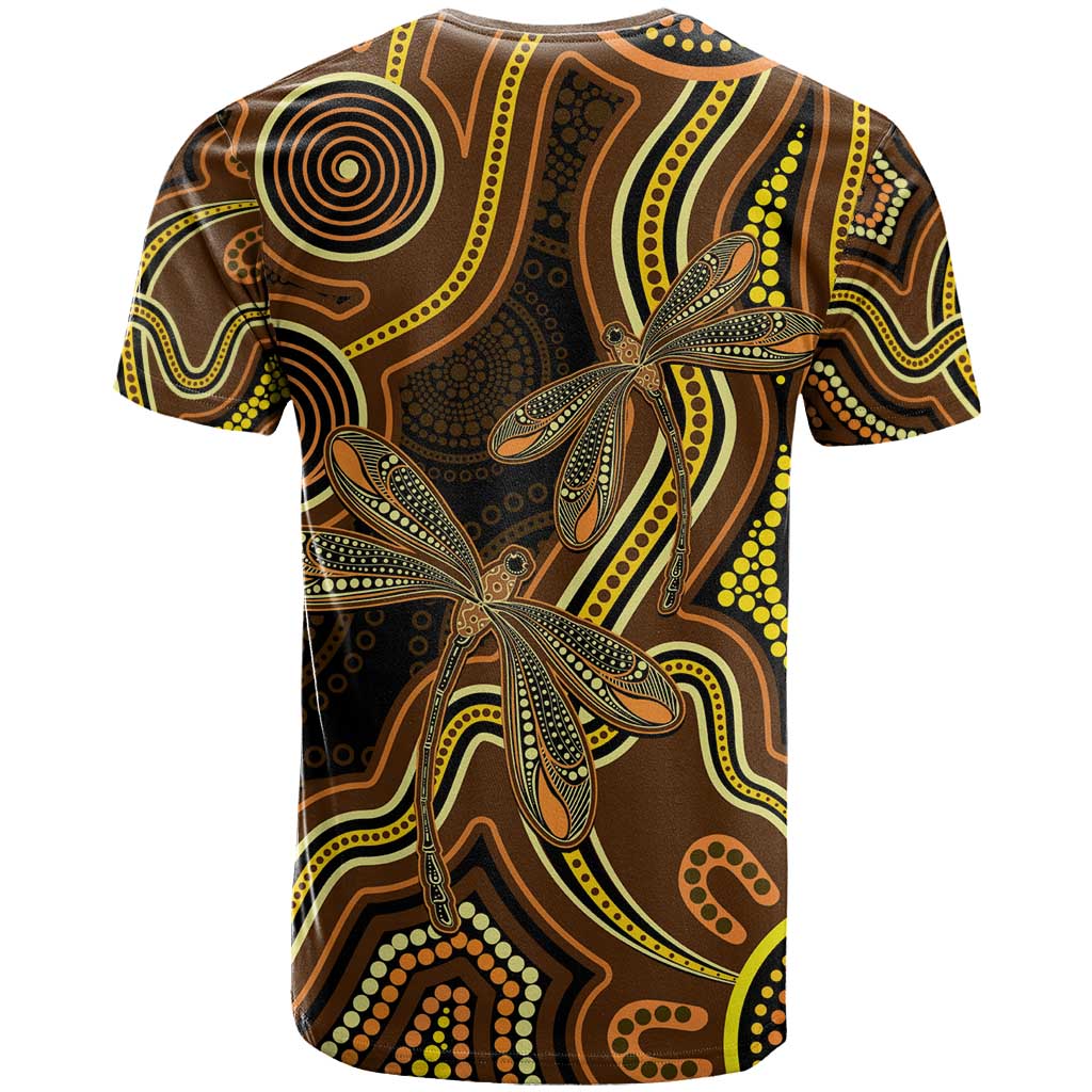 Orange Indigenous Dragonfly Australia T Shirt Aboriginal Art - Aussie Hoodie