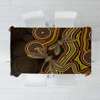 Orange Indigenous Dragonfly Australia Tablecloth Aboriginal Art - Aussie Hoodie