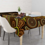 Orange Indigenous Dragonfly Australia Tablecloth Aboriginal Art - Aussie Hoodie