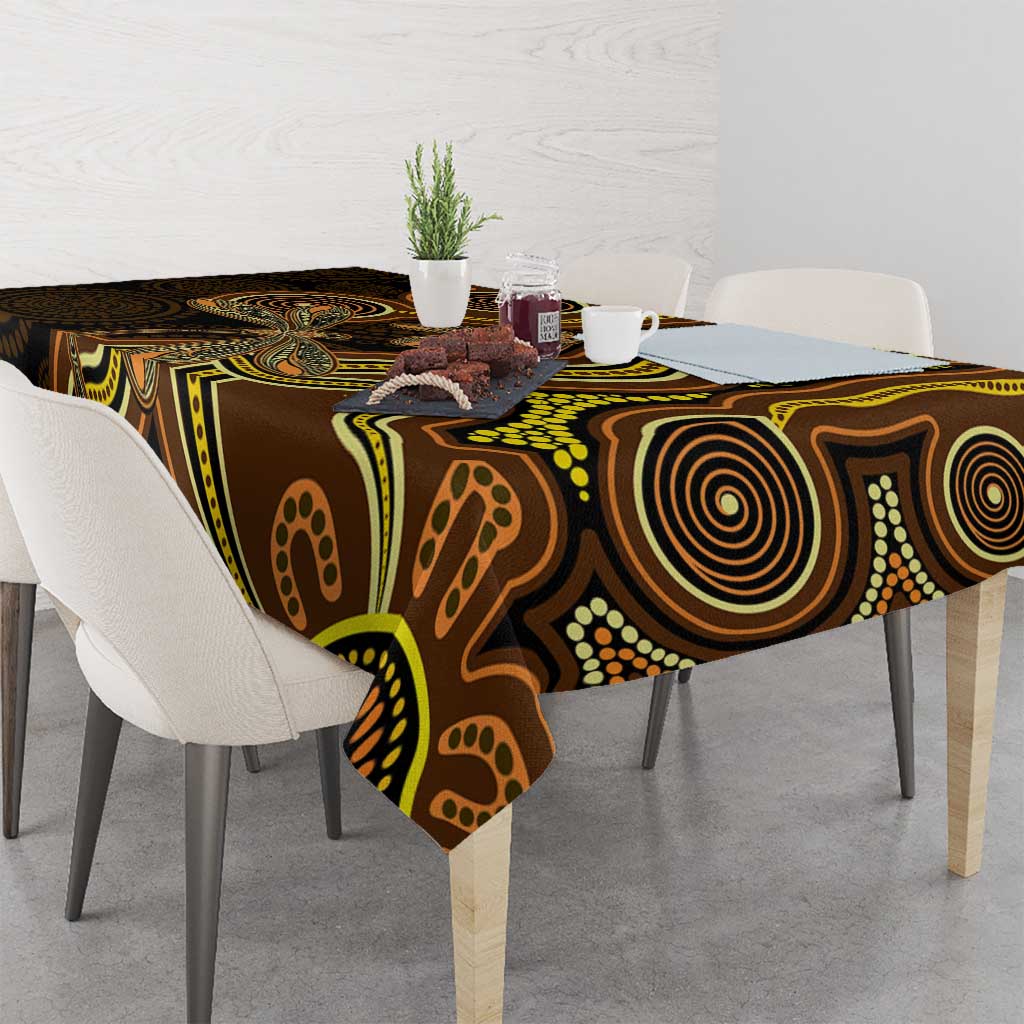 Orange Indigenous Dragonfly Australia Tablecloth Aboriginal Art - Aussie Hoodie