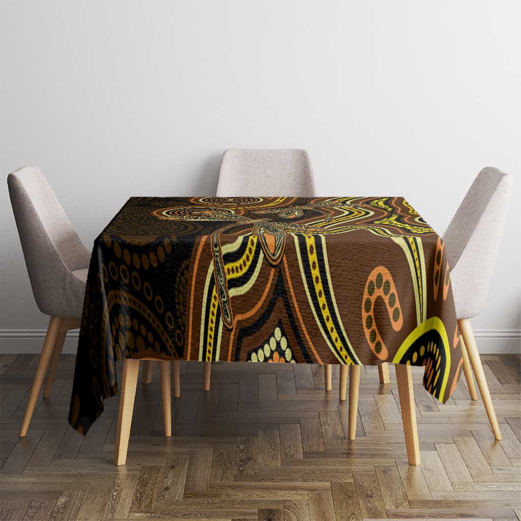 Orange Indigenous Dragonfly Australia Tablecloth Aboriginal Art - Aussie Hoodie
