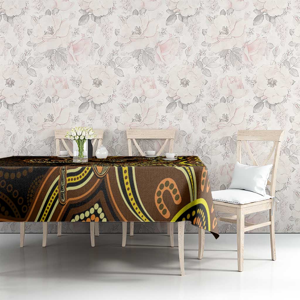 Orange Indigenous Dragonfly Australia Tablecloth Aboriginal Art - Aussie Hoodie