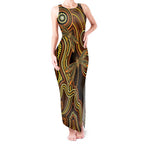Orange Indigenous Dragonfly Australia Tank Maxi Dress Aboriginal Art - Aussie Hoodie
