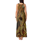 Orange Indigenous Dragonfly Australia Tank Maxi Dress Aboriginal Art - Aussie Hoodie