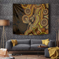 Orange Indigenous Dragonfly Australia Tapestry Aboriginal Art - Aussie Hoodie