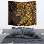 Orange Indigenous Dragonfly Australia Tapestry Aboriginal Art - Aussie Hoodie