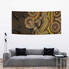 Orange Indigenous Dragonfly Australia Tapestry Aboriginal Art - Aussie Hoodie
