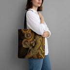 Orange Indigenous Dragonfly Australia Tote Bag Aboriginal Art - Aussie Hoodie