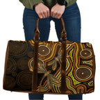 Orange Indigenous Dragonfly Australia Travel Bag Aboriginal Art - Aussie Hoodie