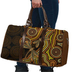 Orange Indigenous Dragonfly Australia Travel Bag Aboriginal Art - Aussie Hoodie