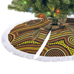 Orange Indigenous Dragonfly Australia Tree Skirt Aboriginal Art - Aussie Hoodie