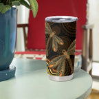 Orange Indigenous Dragonfly Australia Tumbler Cup Aboriginal Art - Aussie Hoodie