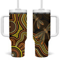 Orange Indigenous Dragonfly Australia Tumbler With Handle Aboriginal Art - Aussie Hoodie