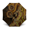 Orange Indigenous Dragonfly Australia Umbrella Aboriginal Art - Aussie Hoodie