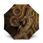 Orange Indigenous Dragonfly Australia Umbrella Aboriginal Art - Aussie Hoodie