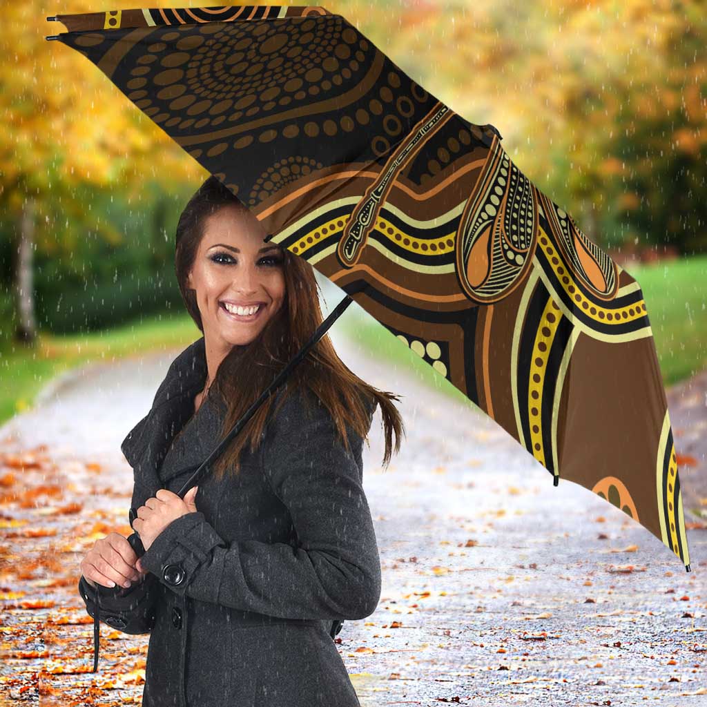 Orange Indigenous Dragonfly Australia Umbrella Aboriginal Art - Aussie Hoodie