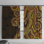 Orange Indigenous Dragonfly Australia Window Curtain Aboriginal Art - Aussie Hoodie