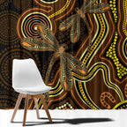 Orange Indigenous Dragonfly Australia Window Curtain Aboriginal Art - Aussie Hoodie
