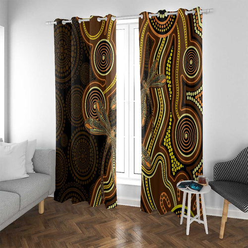 Orange Indigenous Dragonfly Australia Window Curtain Aboriginal Art - Aussie Hoodie