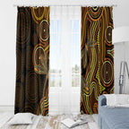 Orange Indigenous Dragonfly Australia Window Curtain Aboriginal Art - Aussie Hoodie