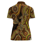 Orange Indigenous Dragonfly Australia Women Polo Shirt Aboriginal Art - Aussie Hoodie