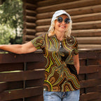 Orange Indigenous Dragonfly Australia Women Polo Shirt Aboriginal Art - Aussie Hoodie