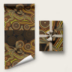 Orange Indigenous Dragonfly Australia Wrapping Paper Aboriginal Art - Aussie Hoodie