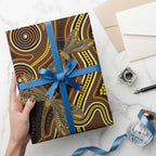 Orange Indigenous Dragonfly Australia Wrapping Paper Aboriginal Art - Aussie Hoodie