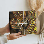 Orange Indigenous Dragonfly Australia Wrapping Paper Aboriginal Art - Aussie Hoodie