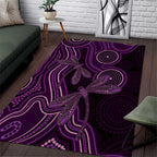 Purple Indigenous Dragonfly Australia Area Rug Aboriginal Art - Aussie Hoodie