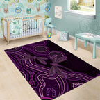 Purple Indigenous Dragonfly Australia Area Rug Aboriginal Art - Aussie Hoodie