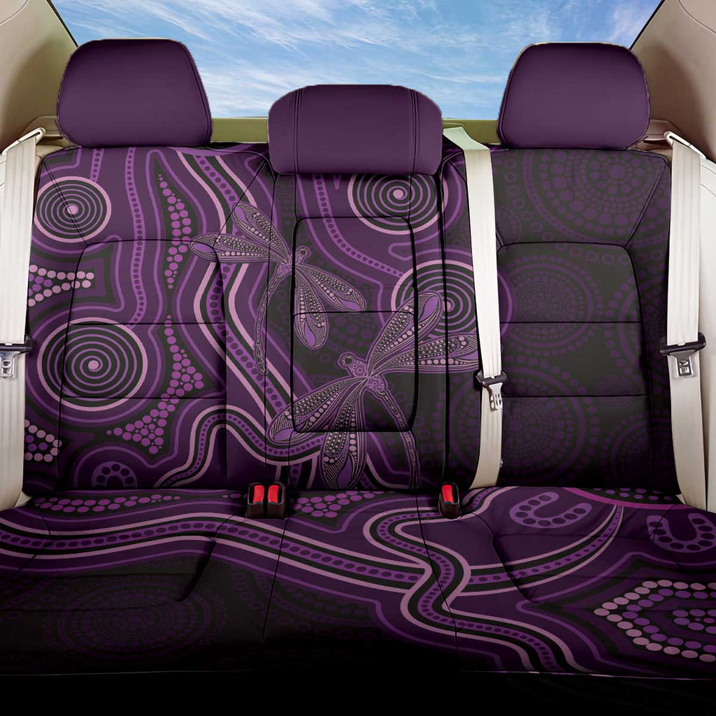 Purple Indigenous Dragonfly Australia Back Car Seat Cover Aboriginal Art - Aussie Hoodie