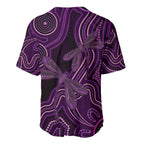 Purple Indigenous Dragonfly Australia Baseball Jersey Aboriginal Art - Aussie Hoodie